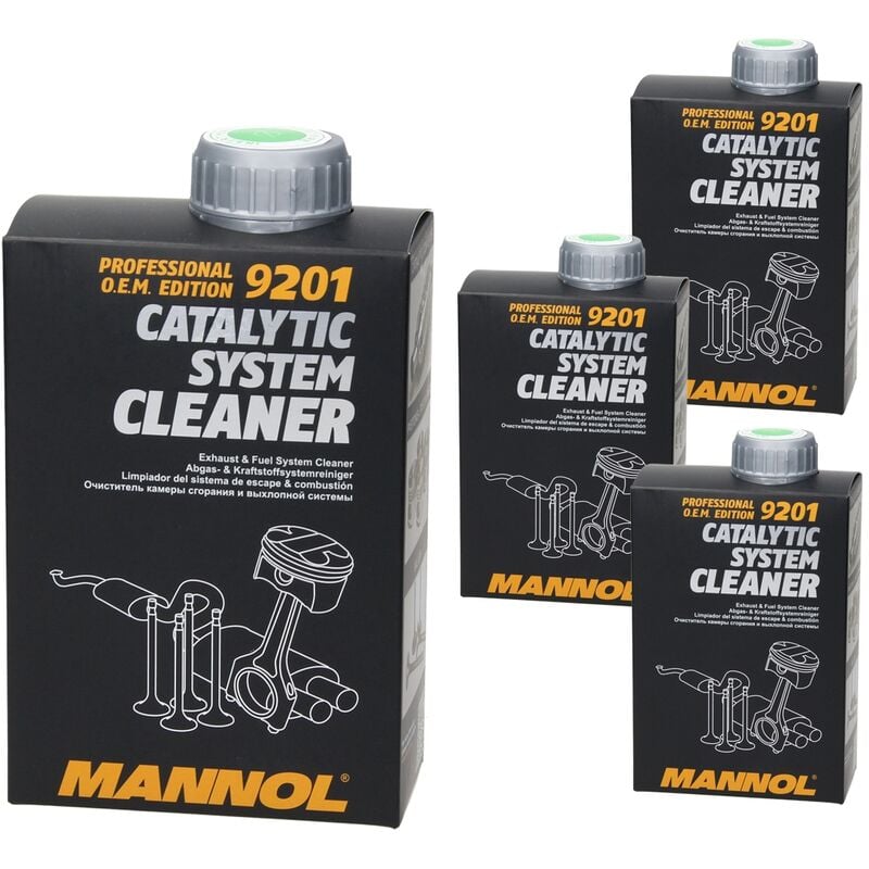 Mannol 9201 Catalytic System Cleaner 4 x 500 ml, Nettoyant pour système de gaz d'échappement et de carburant, Nettoyant pour système catalytique,