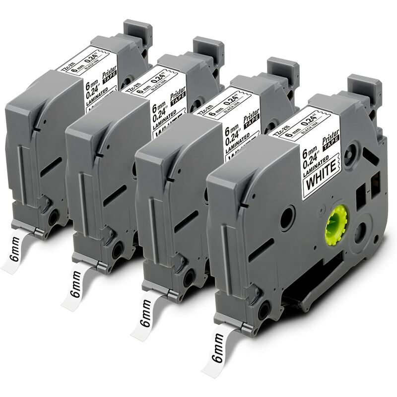 4X 6mm x 8m Compatibile per Brother TZe-211 TZe211...