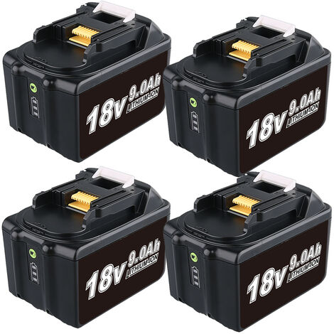 4X 9.0Ah BL1860B Batterie pour Makita 18V Li-ION Batterie de Rechange pour Makita 18V BL1860 BL1890 BL1850B BL1850 BL1830 BL1840 BL1840B BL1835 BL1815 194205-3 LXT-400 with LED Batterie