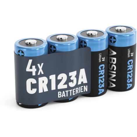 4x Absina CR123A Lithium Batterie 3V 1300mAh (4er Blister)