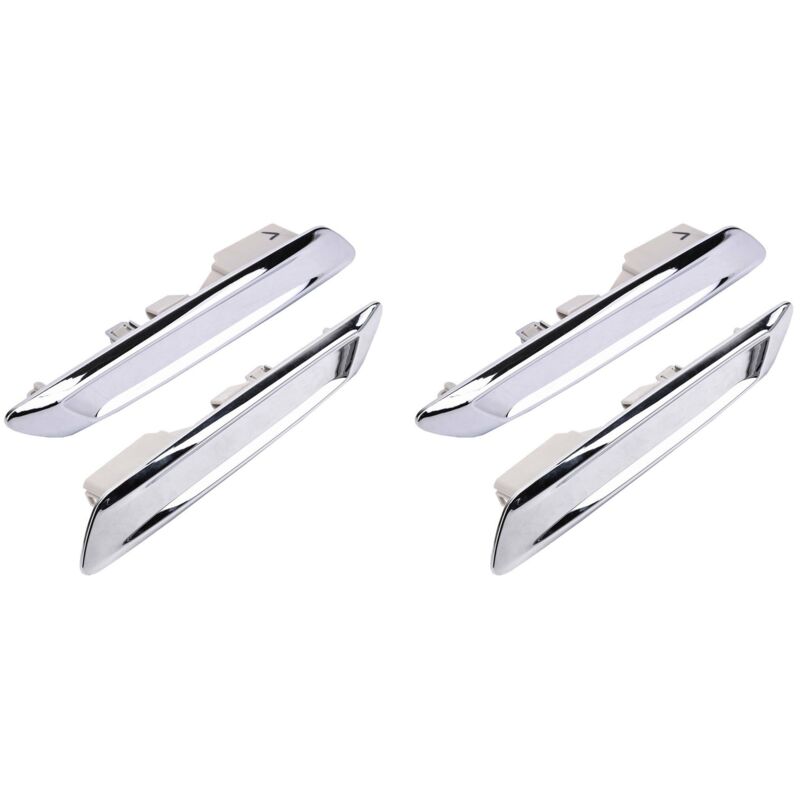 Image of 4x Auto Vorne Links & Rechts Chrom Kotflügel Leiste für F10 F11 528I 535I 51137336645 51137336646