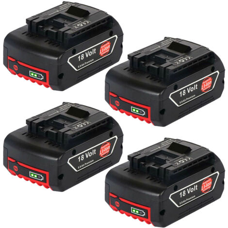 4X Batterie pour Bosch 18V 5.0Ah - Compatible GDR, GDS, GKS, GSR 2607336092, 2607336236 2607336170, 2607336 235 , 2607336091