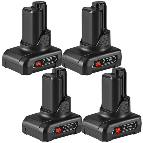 4X Batterie pour Bosch GBA 1600Z0002Y GSR GOS GDR BAT411 12V 10,8V 4,0Ah 2607336013 2607336037 BAT411 BAT412 BAT413 BAT414 BAT420 1 600 Z00 02Y