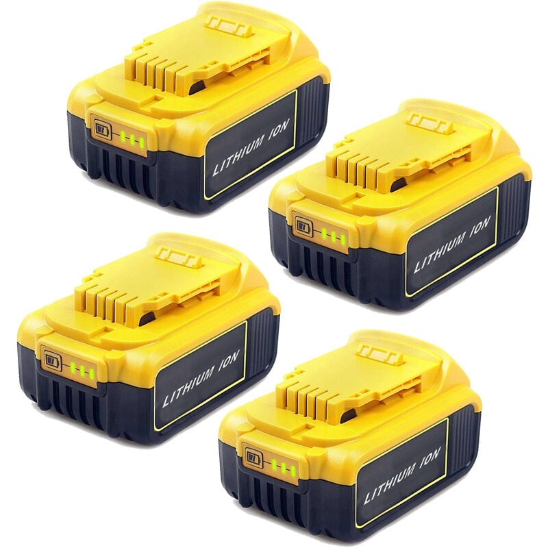 4X Batterie pour DEWALT DCB184 DCB184B-XJ DCB180 DCB181 DCB182 DCB183 DCB185 18V XR Power Tool Battery 18V-20V 5,0Ah Lithium Indicateur LED