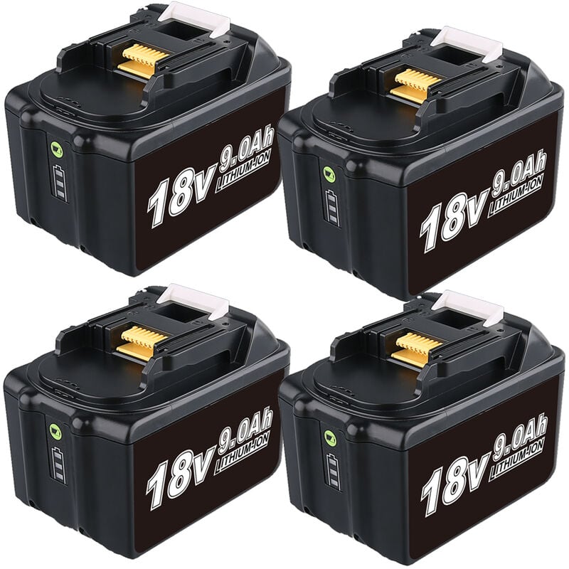 Pdstation - 4X Batterie pour Makita 18V 9,0Ah Li-ION Batterie de Rechange pour Makita 18V BL1860 BL1890 BL1850B BL1850 BL1830 BL1860B BL1845 BL1835