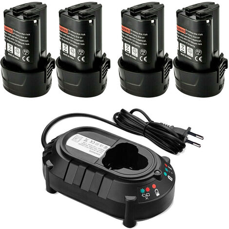 4X Battterie pour Makita BL1013 10,8 V 1500 mAh Li-thium pour Makita Batterie BL1014 BL1015 194550-6 194551-4 195332-9 DF030D DF330D TD090D & Chargeur