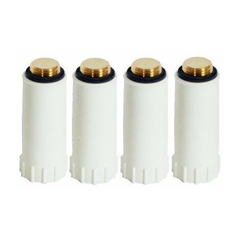 4x Baustopfen 1/2" Zoll weiss Messingewinde Abdrückstopfen