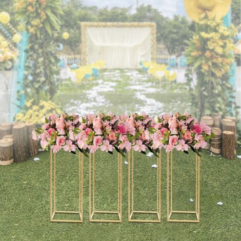 4x Blumenständer Blumensäule aus Metall Hocker für Pflanzen Geometrisch