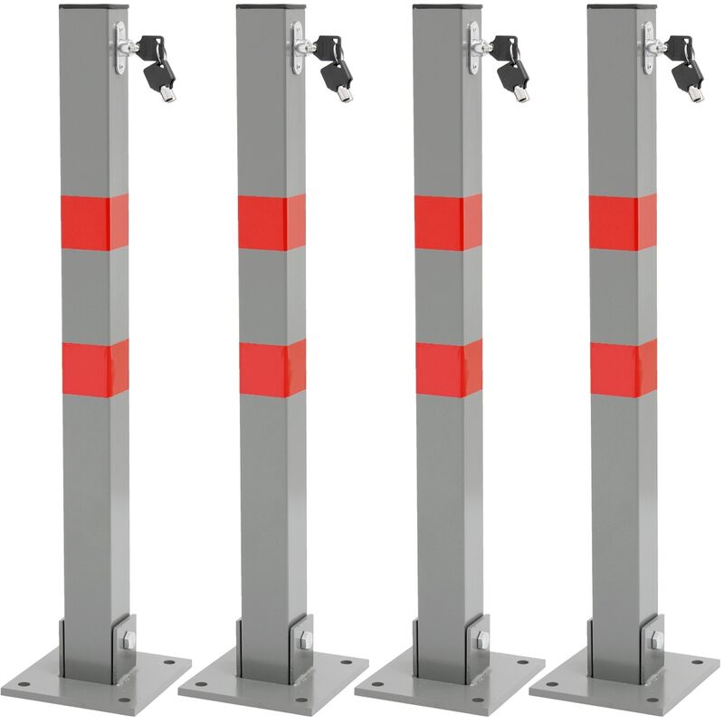 

4x Bolardo aparcamiento cerradura plegable poste estacionamiento barrera 65,5cm