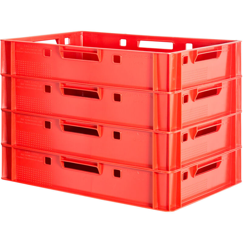 4x Boucher Caisse Viande Caisse Eurofleischkiste Rouge Caisse Empilement Plastique Kingpower