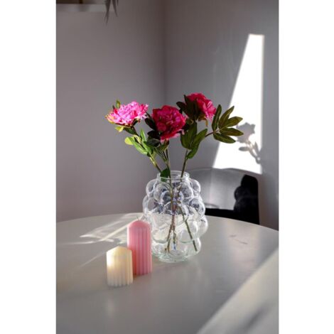 4x BURI Vasen Bubble Transparent Glas Dekoration Tisch Blumen Pflanzen Gefäß