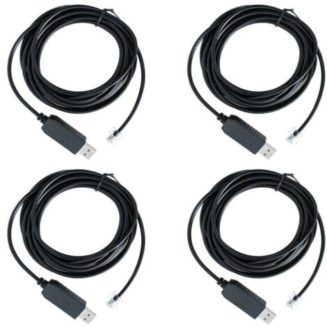 4X câble adaptateur USB vers RJ11/RJ12 6P4C série EQMOD pour monture Az-Pc Connect 1.8 mètres