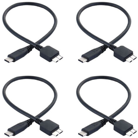 4X câble disque dur USB 3.1 Type-C mâle vers USB 3.0 Micro-B mâle pour téléphone et te