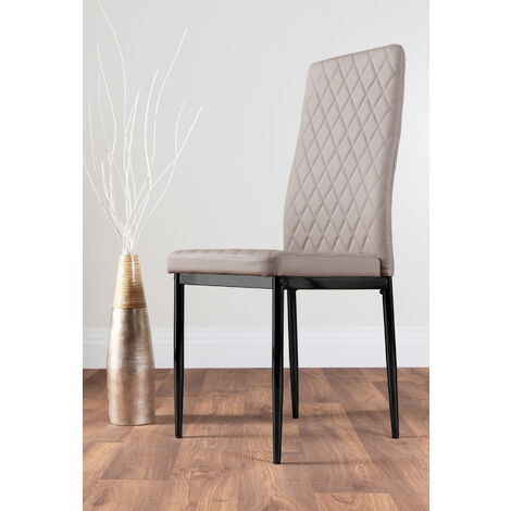 4x Milan Dining Chairs (Black Leg)