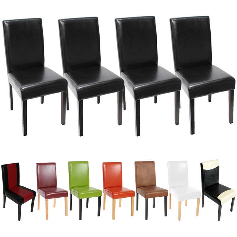 4x chaise de salle à manger chaise de cuisine Littau - simili cuir, gris mat, pieds clairs