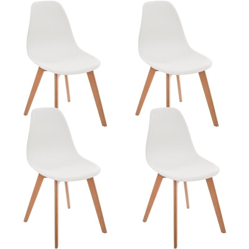 4x Chaise d'enfant 'scandinave' blanche Atmosphera