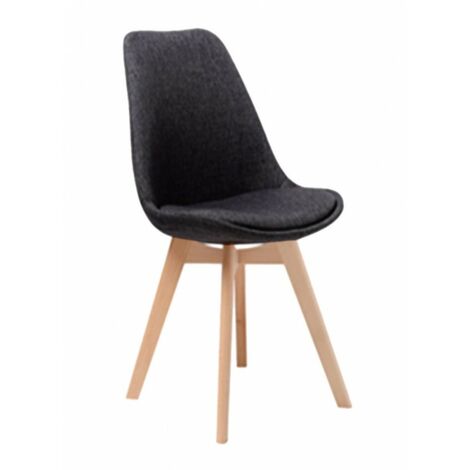 4x Chaise noire design moderne pour salle de bureau rembourrée cm 54 x 48 x 84 h