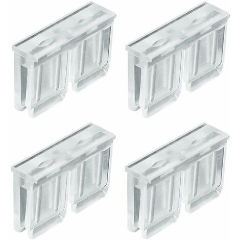 4x Clip de connexion pour assembler deux grilles optiques standard plastique transparent à enficher DIN 5035 Profilé Lumière Artificielle Recommandation Bien-être Eclairage intérieur Assemblage