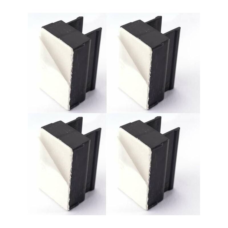 4x Clip de plinthe en plastique noir adhésif autocollant 32 x 20mm Pied Meuble Cuisine Salle de bain Caisson Finition Fixation Support Décoration