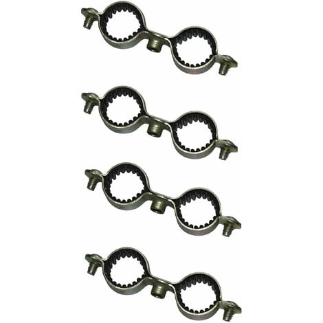 4x collier double de fixation murale 16mm isophonique caoutchouc plomberie raccord tuyau tube