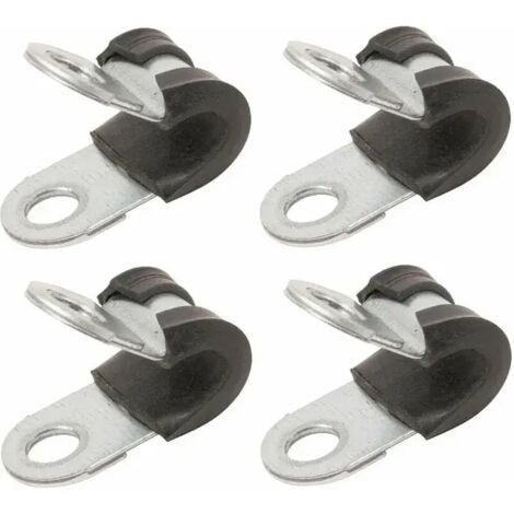 4x colliers de serrage métallique avec insert caoutchouc diamètre 8mm fixation tube P clip serre cable tuyau conduit collier