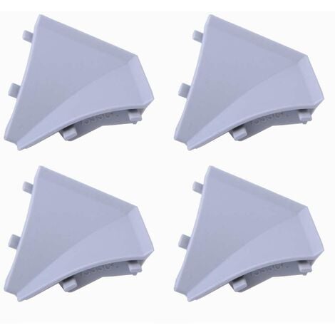 4x Connecteur angle intérieur rentrant jonction d'angle 90° pour profil décoratif plinthe moulure 36 x 36mm Extrémité Coin Finition Plan de travail Cuisine Salle de bain Meuble, en plastique gris