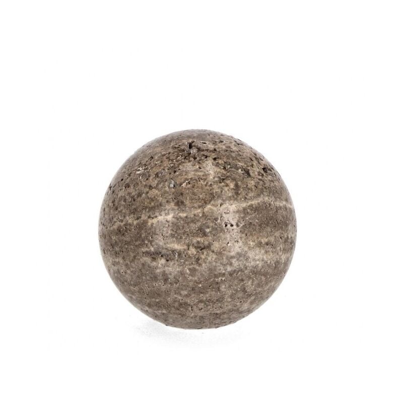 4x Décoration sphère en marbre marron D.7