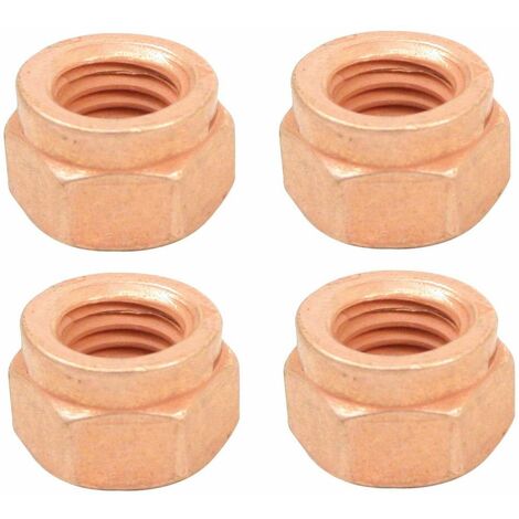 4x écrou d'échappement M8x1,25 acier cuivré M8 clé 13mm pot collecteur voiture moto tracteur tondeuse engin agricole