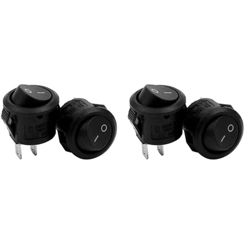 Image of 4X ein / Aus Selbstverriegelnde DruckknöPfe Wippschalter Toggle für Auto Auto Boot Schwarz