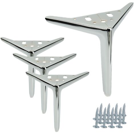 4x Elegant Anchor gamba per mobili, cromo argento, altezza 18 cm