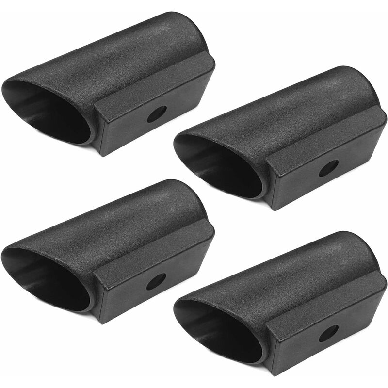 4x embout de chaise traineau enveloppant coiffant pour tube rond extrémité noir, diamètre 30mm