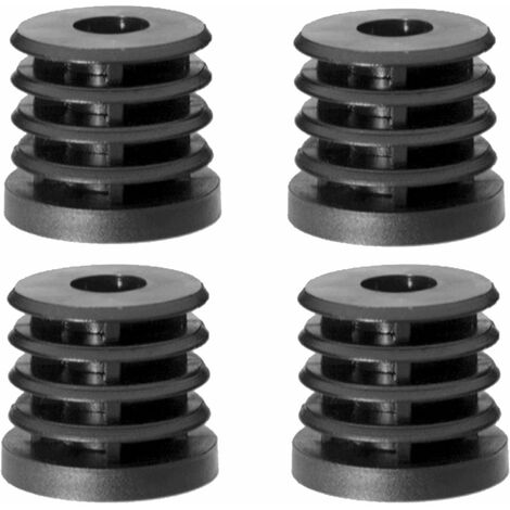 Lot De 4 Embouts Bouchons Ailettes PVC Pour Tube Carré 50mm - Vis M8 Réglables Pour Pied De Table