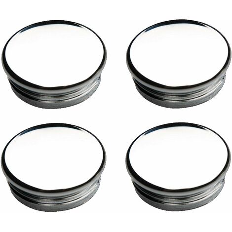 4x Embout de tube rond rentrant à ailettes finition chromée Bouchon Capuchon Pied Meuble Protection Extrémité Cannelé Tuyau, Ø extérieur 32mm épaisseur tube 1,40 -1,84mm