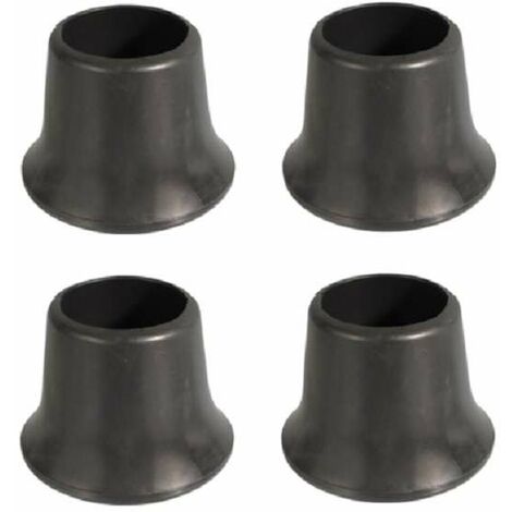 4x Embout enveloppant extérieur rond bouchon PVC plastifié noir fonc renforcé base élargie pied de chaise table patin meuble assise protection tube, 28mm