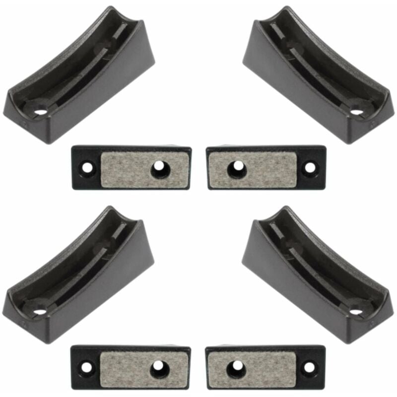 Cyclingcolors - 4x Embout plastique noir patin feutre pied chaise Cantilever tube rond pour extrémité incurvée Meuble Protection Fauteuil Guide Angle