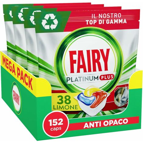 Fairy Detersivo Lavastoviglie Gel Platinum Limone Extra Brillantezza