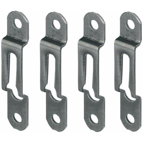 4x ferrure d'assemblage acier bronze épaisseur bois 16mm x largeur 12mm attache fixation support tableau cadre meuble lit équerre plinthe