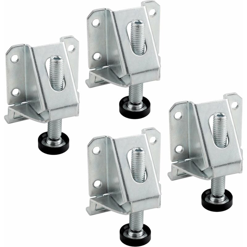 4x Ferrure d'assemble universelle avec équerre Fixation Meuble Bois Armoire Placard Etagère Cuisine, avec vérin de vis