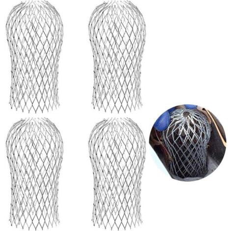 4x Filtres de Gouttière en Aluminium 7.5x16 cm, Crapaudines pour Gouttière, Grille Protection Gouttière, Gardes de Gouttière en Métal pour Maison Avant Toit Fossé Égout contre les Feuilles Toiture