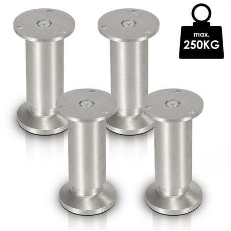 4X Gambe per mobili in lega di alluminio 8CM Gamba di supporto del divano Gamba regolabile dell'armadio Gambe del divano Gambe del letto