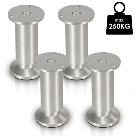 4X Gambe per mobili in lega di alluminio 8CM Gamba di supporto del divano Gamba regolabile dell'armadio Gambe del divano Gambe del letto