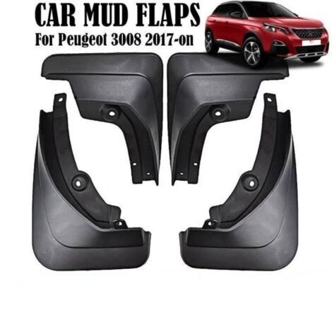 4X Garde-boue avant arrière moulé pour Peugeot 3008 Mk2 GT 2017 2018 2019 2020 2021 Volets de boue anti-éclaboussures à rabat XUKEY