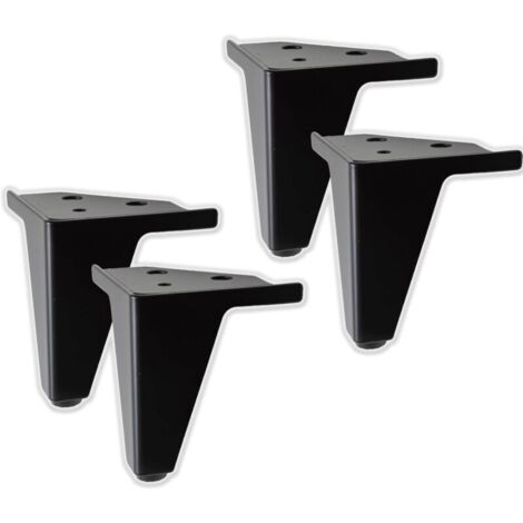 4x GEMME Gambe per mobili e divani nere - Set di 4 gambe in metallo - Eleganti gambe di design per poltrone e armadi -
