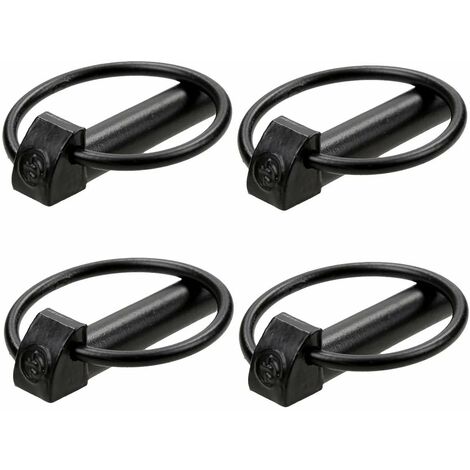 4x goupille clip noir diamètre 6mm x longueur 45mm acier tondeuse tracteur motoculteur remorque