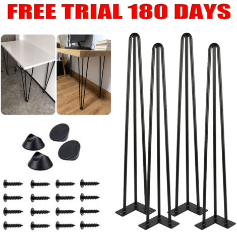 4X Haarnadel Tischbeine Set 34" Couchtisch Füße Metall Tischfüße Schwerlastbeine