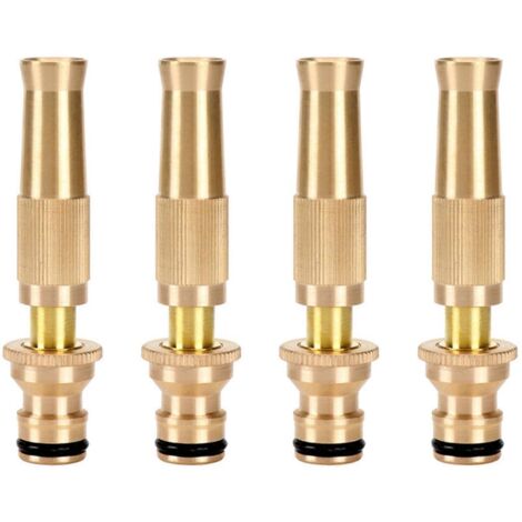 4X High Pressure Hose Nozzle Heavy Duty , Brass Water Hose Nozzles for Garden Hoses, Adjustable Function