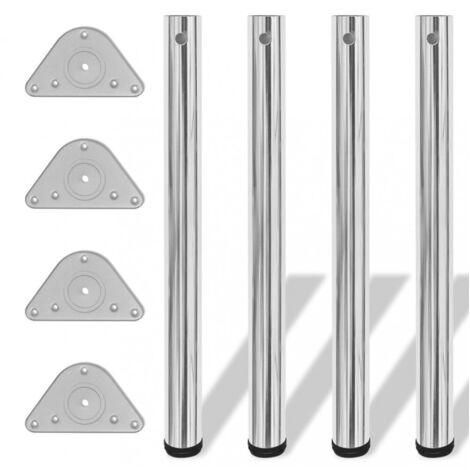 4x höhenverstellbares Tischbein Chrom 710 mm vidaXL