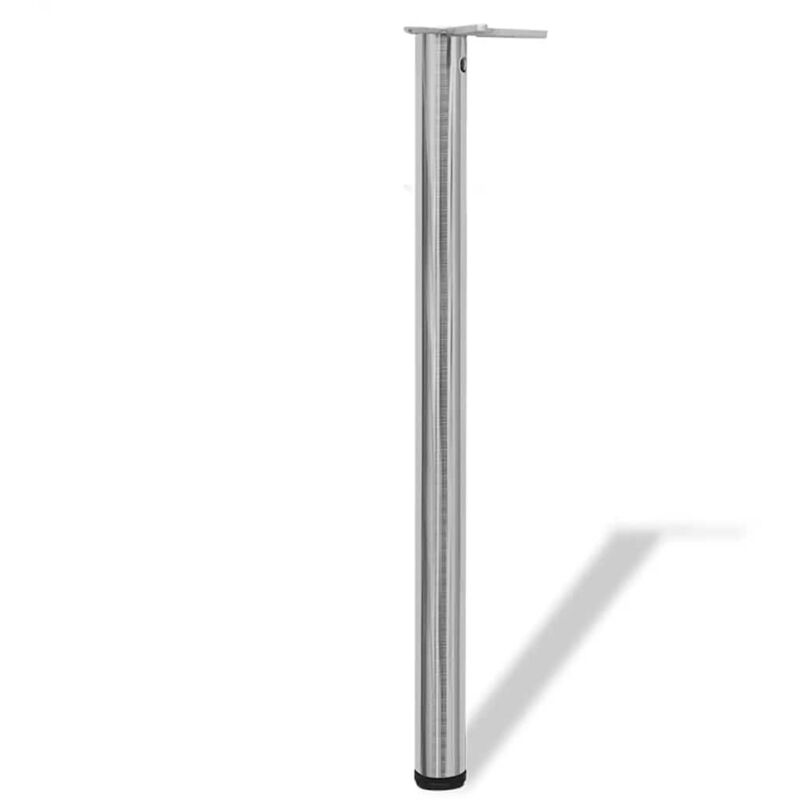4x Höhenverstellbares Tischbein Nickel Gebürstet 870 Mm Vidaxl