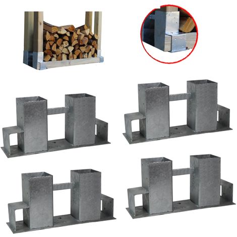 Stapelhilfe 2er-Set Holzstapelhalter Holzstapelhilfe für Kaminholz pro.tec 