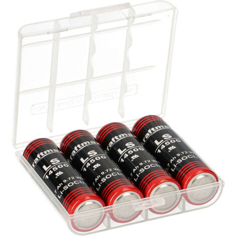 4x Kraftmax Lithium 3,6V Batterie ER14505 LS14500 AA - Zelle + Box Mignon
